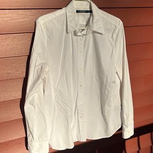 White cotton blouse Ralph Lauren. Size 12-14.